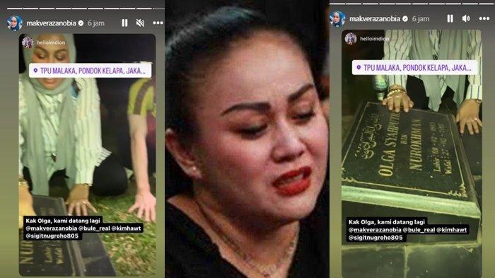 Mak Vera ziarah ke makam Olga Syahputra