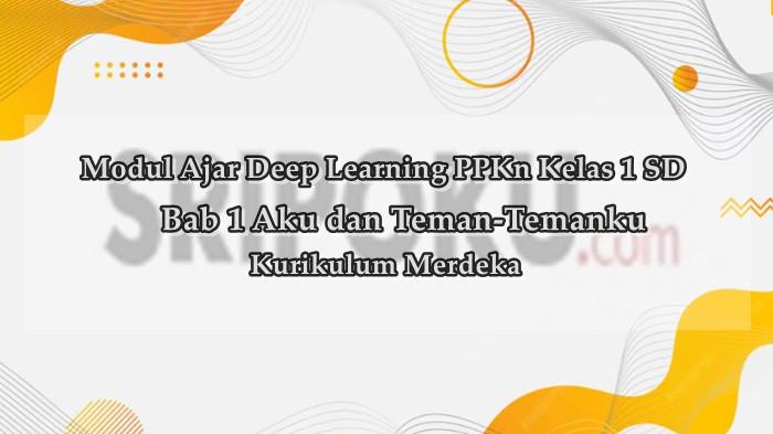 Modul Ajar Deep Learning PPKn Kelas 1 SD Bab 1 Aku dan Teman-Temanku Semester 1