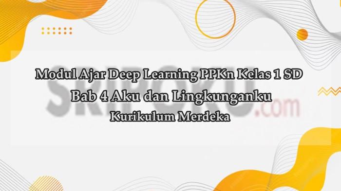 Modul Ajar Deep Learning PPKn Kelas 1 SD Materi Bab 4 Aku dan Lingkunganku Semester 2