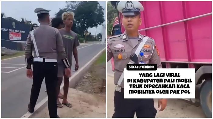 Viral Sopir Truk Ribut dengan Polisi di PALI, Oknum Polantas Diduga Pecahkan Kaca Mobil