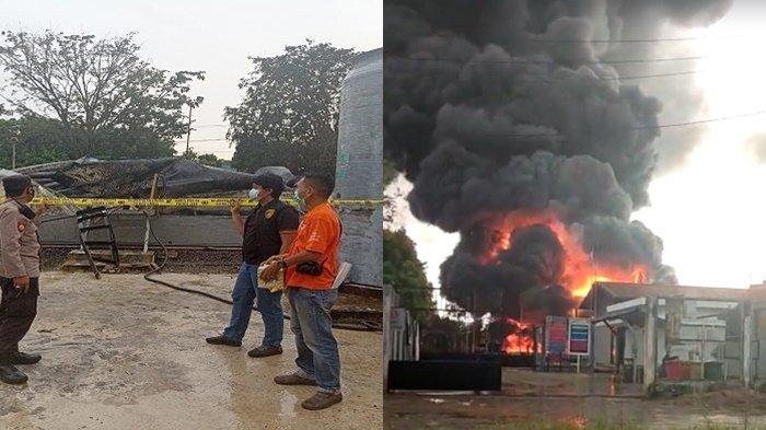 Aksi Heroik Operator dan Satpam Memadamkan Api Saat Booster Minyak di KM 77 Banyuasin Terbakar