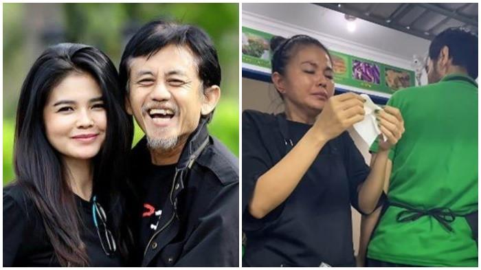KARINA DIDATANGI PREMAN - Kolase Epy Kusnandar dan Karina Ranau (kiri). Potret saat warung Karina Ranau istri Epy Kusnandar didatangi preman (kanan).