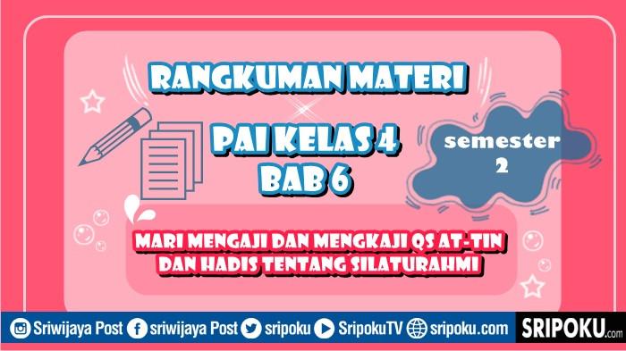 Rangkuman Materi PAI Kelas 4 Bab 6 Mari Mengaji dan Mengkaji QS At-Tin dan Hadis tentang Silaturahmi