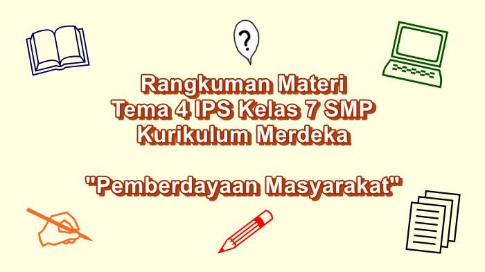 Rangkuman Materi Tema 4 IPS Kelas 7 SMP Kurikulum Merdeka, Pemberdayaan Masyarakat