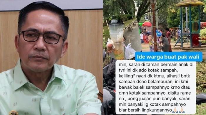TANGGAPAN RATU DEWA - Ratu Dewa. Ratu Dewa tanggapi keluhan masyarakat soal tidak adanya kotak sampah di Taman TVRI Palembang.