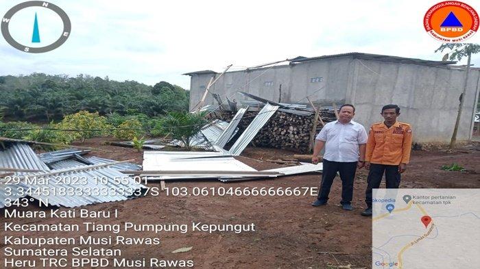 Kecamatan TPK Musi Rawas Langganan Bencana Puting Beliung, BPBD Imbau Warga Waspada