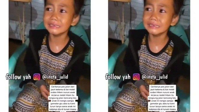 'Mamaaa, Mamaaa' Tangis Bocah Laki-Laki Pecah, Diduga Dibuang Orang Tuanya dari Mobil Sedan Mewah