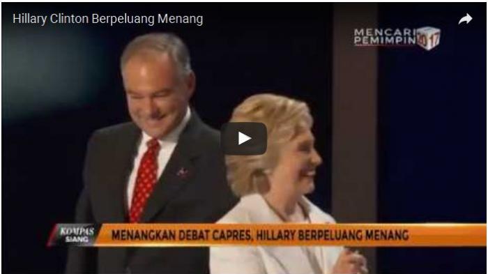 Menangkan Debat Capres, Hillary Berpeluang Menang