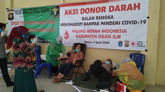 Hadapi Dampak Pandemik Covid-19, Kapolres Ogan Ilir AKBP Imam Tarmudi Ajak Jajarannya Donor Darah