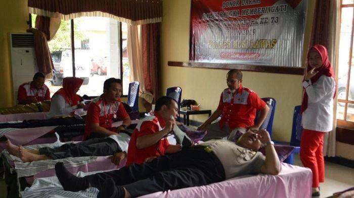 Sambut HUT Bhayangkara ke-73, Kapolres Musirawas Ajak Anggotanya Donor Darah