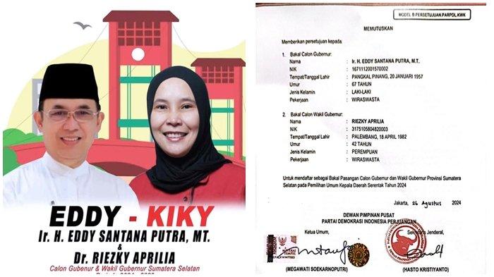 B1KWK PDIP Usung Eddy Santana Putra-Riezky Aprilia, DPD Sumsel: Insya Allah Dukungan Cukup