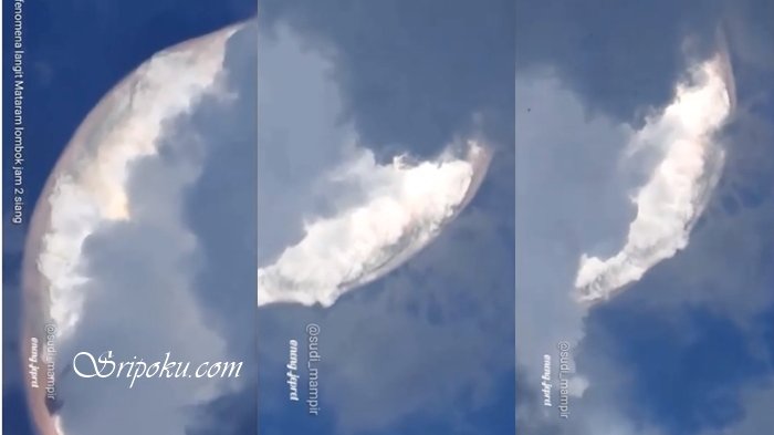 Anak-anak Sampai Takut, Begini Penampakan Fenomena Awan di Lombok Bercahaya Seperti Terbakar