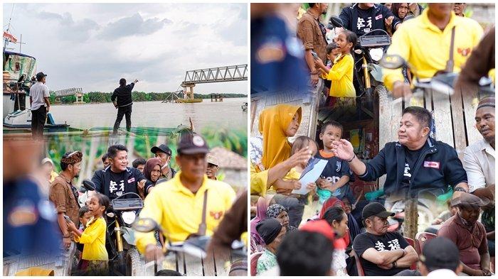 Herman Deru Janji Bakal Bantu Bangun Kembali Jembatan Lalan Muba, Datang Bermotor Santuni Korban