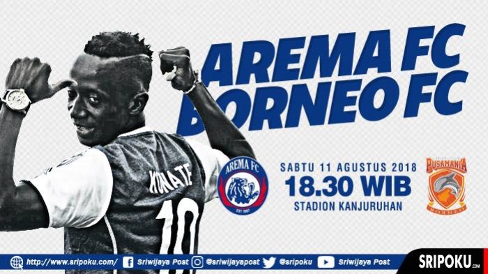 LINK SIARAN LANGSUNG dan LIVE STREAMING Pertandingan Arema FC vs Borneo FC, Laga Ulang Tahun