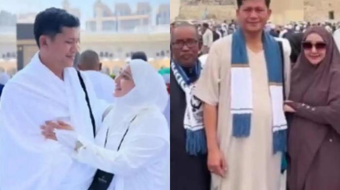 BUPATI ACEH SELATAN UMRAH - Kolase foto Bupati Aceh Selatan Mirwan bersama istrinya, Devina. Istri Bela Bupati Mirwan yang Kabur ke Mekkah Saat Aceh Diterjang Banjir
