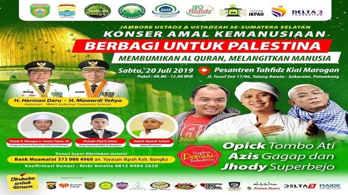 Opick Tombo Ati Bareng 2 Komedian Bakal Konser Amal di Pesantren Tahfidz Kiai Marogan Palembang