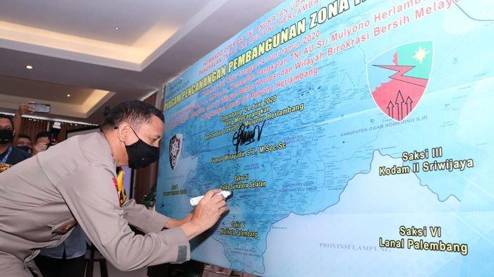 Kapolda Sumsel Hadiri Penandatanganan Piagam Pencanangan Zona Integritas WBK dan WBBM di TNI AU