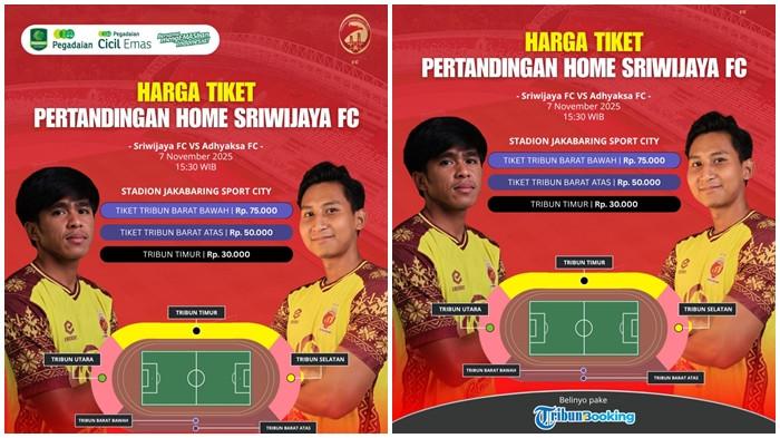 Sriwijaya FC Siap Panaskan Jakabaring, Tiket Online Laga Kontra Adhyaksa FC Banten Dirilis