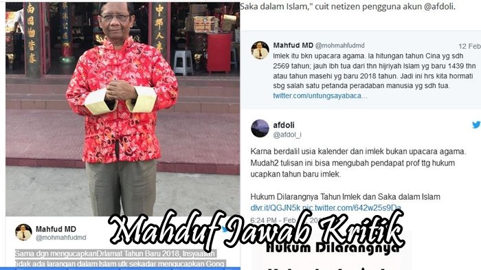 Debat Mahfud MD Versus Netizen, Soal Ucapan Selamat Imlek alias Gong Xi Fat Cai, Bolehkah?