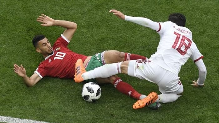 Piala Dunia 2018, Gol Bunuh Diri Maroko di Injure Time Kemenangan Bagi Iran