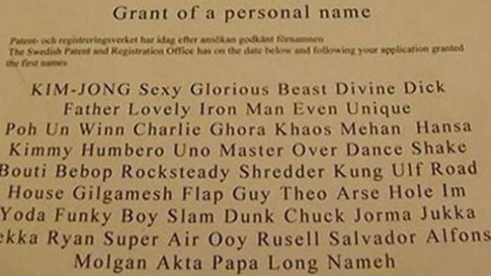 Wow, Nama Pria Swedia Ini Terdiri dari 63 Kata