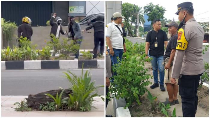KORBAN BENTROK - Polisi melakukan olah TKP pasca bentrok di kawasan Jalan Angkatan 45, Palembang pada Selasa (6/1/2026). Informasi terbaru, korban bentrok yang sebelumnya terdata satu orang kini sudah bertambah.