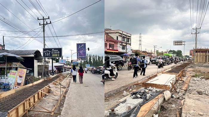 PEMBANGUNAN DRAINASE - Infrastruktur baru di jalur Terminal–Unsri hadirkan solusi banjir, kemacetan, sekaligus dukung mobilitas mahasiswa dan warga sekitar.