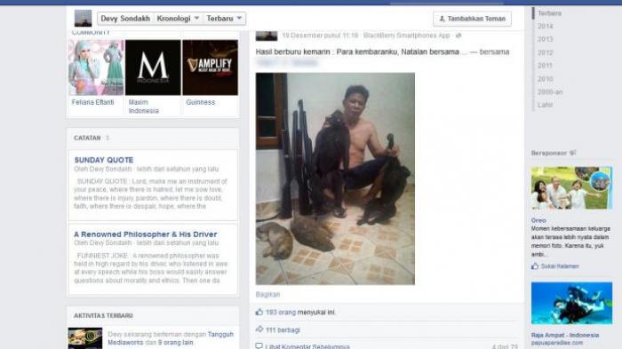 Unggah Foto Berburu Monyet Hitam di Facebook, Dosen Ini Bikin Heboh