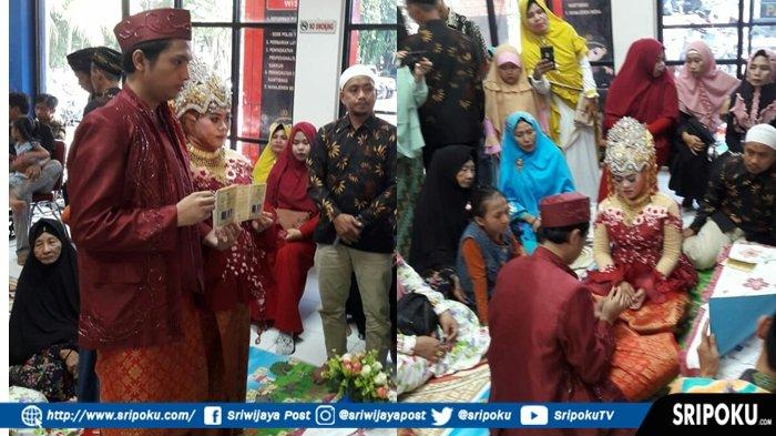 Ditahan Polisi Atas Kasus Curat, Pria Ini Nikahi Pujaan Hatinya di Ruang SPKT Polsek IT 1 Palembang
