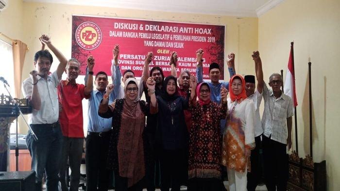 Deklarasi Gerakan Anti Hoaks, Persatuan Zuriat Palembang Ajak Gen Milenial Tak Latah Sebarkan Hoaks