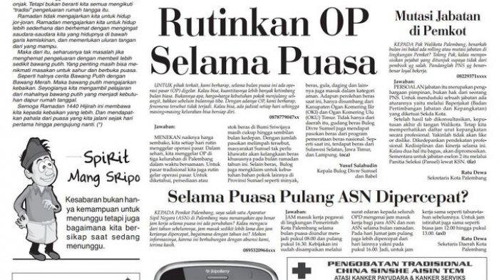 Rutinkan Operasi Pasar Selama Puasa