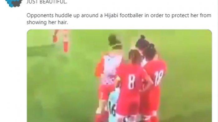 VIRAL Pesepakbola Berhijab Ini Dilindungi 5 Pemain Lawan saat Hijabnya Terlepas, Ini Aksi Heroiknya!