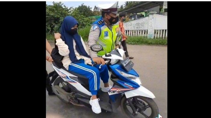 Viral di Media Sosial Seorang Siswi di Lubuklinggau Nangis di Atas Motor Saat Didekati Polisi