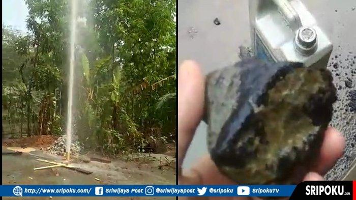 Warga di OKI Heboh, Sumur Bor Semburkan Air Setinggi 25 Meter, Keluarkan Batubara, Rumah Warga Jebol