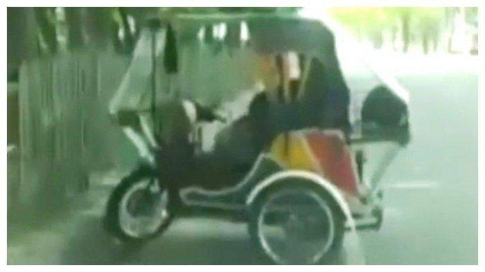 VIDEO Becak Bergoyang-goyang dan Ada Kepala Wanita Maju Mundur, 'Tukang Becak Mesum', VIRAL!
