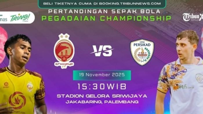 TIKET LAWAN PERSIKAD - Pantia ticketing telah membuka penjualan tiket online laga pekan ke-11 Grup Wilayah Barat Pegadaian Championship 2025/26 akan mempertemukan tuan rumah Sriwijaya FC melawan Persikad Depok di Stadion Gelora Sriwijaya Jakabaring Palembang, Rabu (19/11/2025) pukul 15.30 WIB.