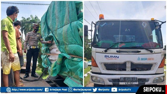 POLANTAS Polres OI Tilang 2 Truk Trailer BUMN, Kelebihan Muatan dan tak Dilengkapi Dokumen Kendaraan