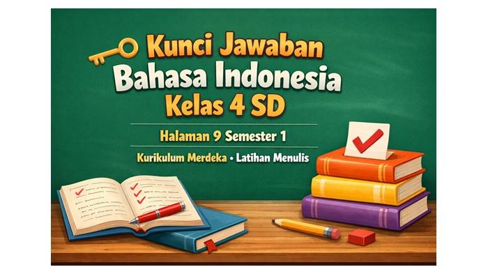 Kunci Jawaban Bahasa Indonesia Kelas 4 SD Halaman 9 Semester 1 Kurikulum Merdeka, Latihan Menulis - Sripoku.com