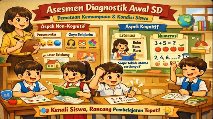 Contoh Soal Asesmen Diagnostik Awal Jenjang SD Tahun Ajaran 2026/2027, Siap Pakai! - Sripoku.com