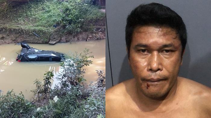 Pecatan Polri Ditangkap Usai Gasak Mobil hingga Nyemplung ke Sungai di Muara Enim