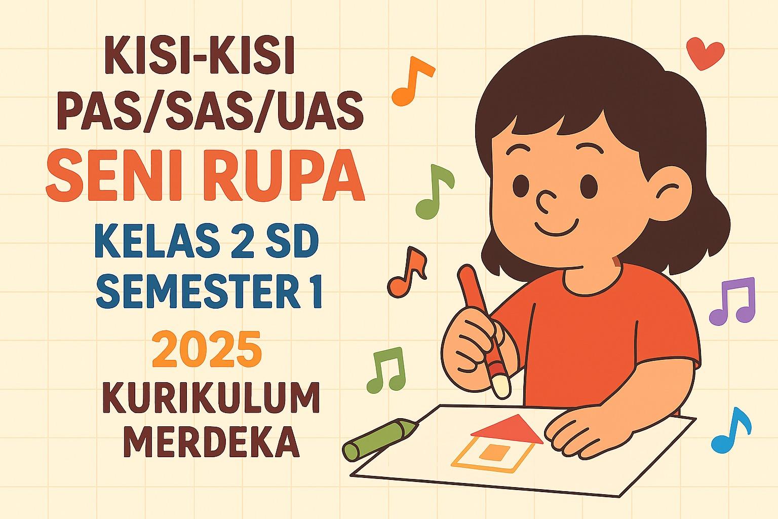 Kisi-kisi Soal PAS/SAS/UAS Seni Rupa Kelas 2 SD Semester 1 Kurikulum Merdeka 2025 dan Kunci Jawaban