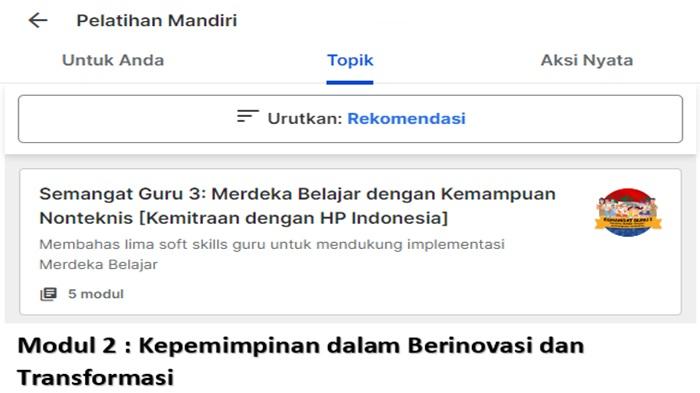Kunci Jawaban Post Test Modul 2 Kepemimpinan Dalam Berinovasi dan Transformasi Topik Semangat Guru 3