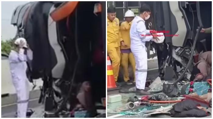 Breaking News: Kecelakaan Tunggal di Tol Kayuagung-Palembang, 1 Penumpang Bus Tewas 4 Orang Luka
