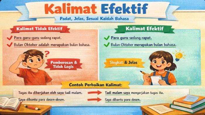 10 Latihan Soal Materi Kalimat Efektif Bahasa Indonesia, Lengkap Kunci Jawaban