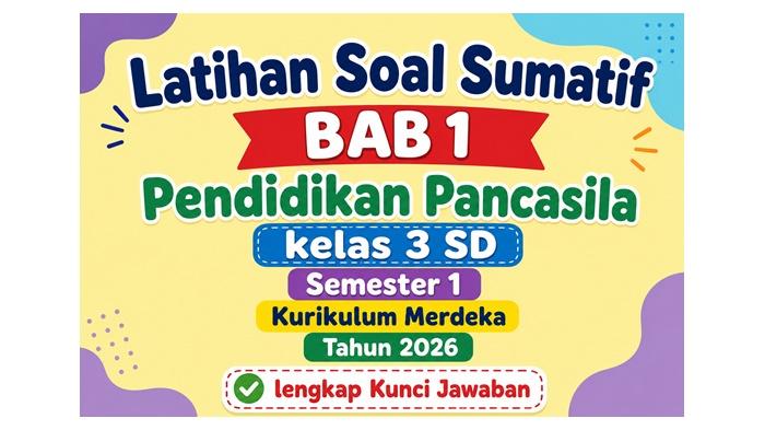 Latihan Soal Sumatif BAB 1 Pendidikan Pancasila kelas 3 SD Semester 1 Kurikulum Merdeka Tahun 2026 - Sripoku.com