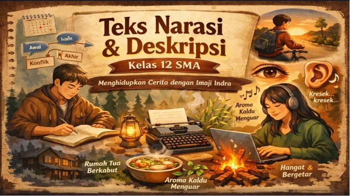 Ringkasan Materi dan Soal HOTS Bahasa Indonesia Kelas 12 SMA Materi Bab 1 Teks Narasi dan Deskripsi - Sripoku.com