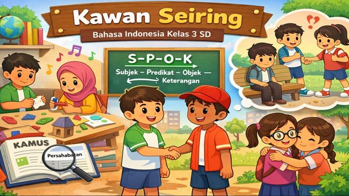 Ringkasan Materi dan Contoh Soal HOTS Bahasa Indonesia Kelas 3 SD Materi Bab 1 Kawan Seiring - Sripoku.com