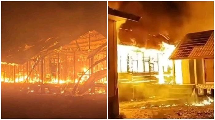 SMPN 6 Cengal OKI Terbakar Jelang Tahun Ajaran Baru, 80 Set Meja Kursi dan 4 Ruang Kelas Hangus - Sripoku.com