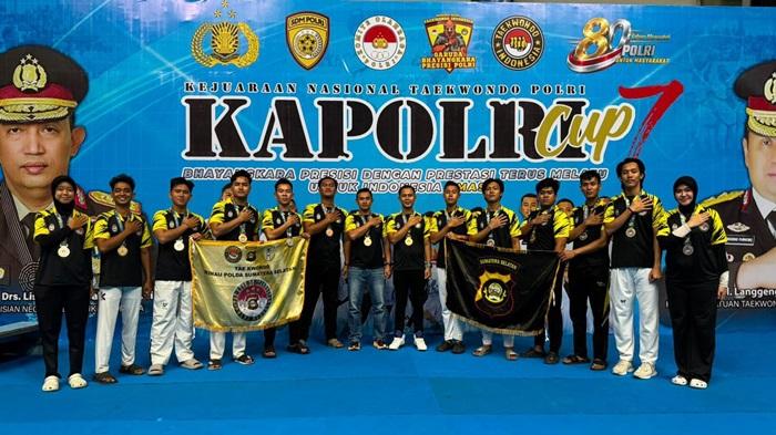 Polda Sumsel Raih 13 Medali di Kejuaraan Nasional Taekwondo Kapolri Cup 7 - Sripoku.com