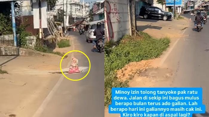 Viral Jalan Sekip Palembang Banyak Lubang Bekas Galian, Warga Khawatir Jadi Pemicu Kecelakaan - Sripoku.com